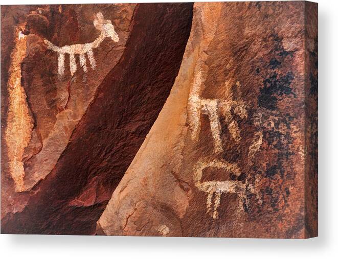 Archaic Canvas Print featuring the photograph Palatki Pictographs9 Pnt by Theo O'Connor