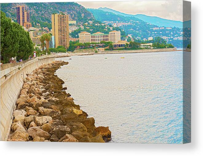 Monte Carlo Canvas Print featuring the photograph Panoramic view at Monte Carlo by Marek Poplawski