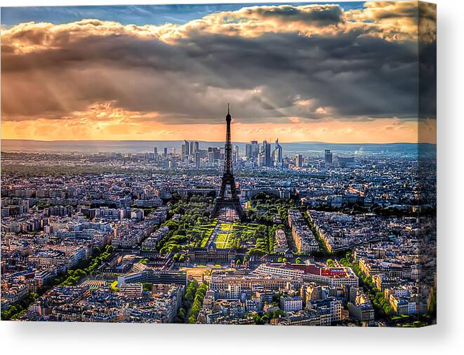 Europe Canvas Print featuring the photograph Paris from Above by Tim Stanley