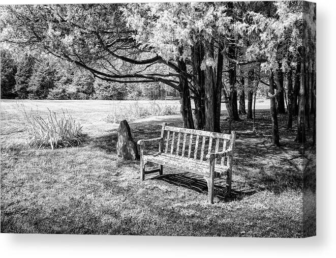 Bench Canvas Print featuring the photograph Park Bench by James Barber