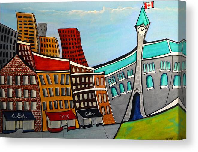 Abstract Buildings Canvas Print featuring the painting Parliament by Heather Lovat-Fraser