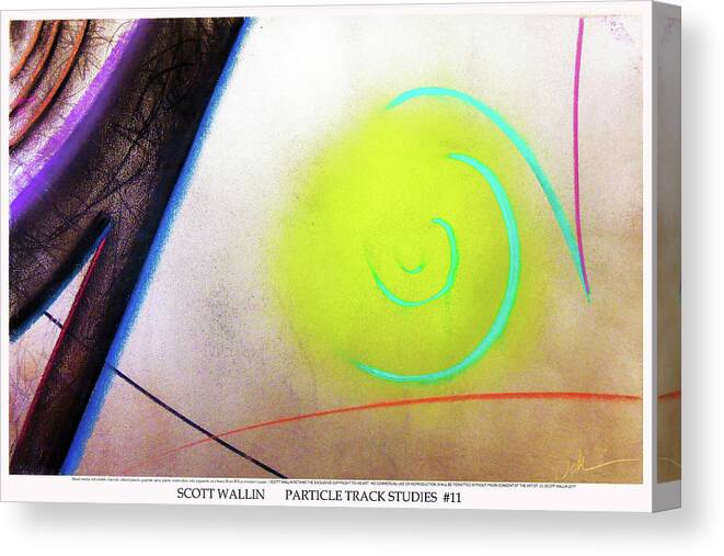A Bright Canvas Print featuring the painting Particle Track Study Eleven by Scott Wallin