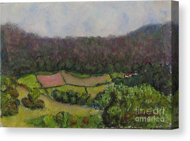 Pastoral Canvas Print featuring the painting Pastoral Patches by Laurie Morgan