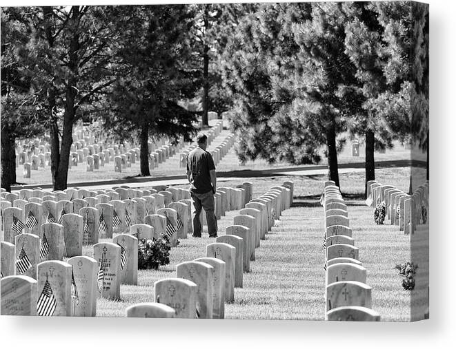 Veteran Canvas Print featuring the photograph Paying an Old Friend a Visit by Tony Hake