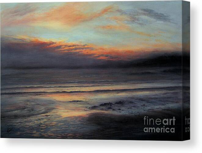 Sunset Painting Canvas Print featuring the painting Peace by Valerie Travers