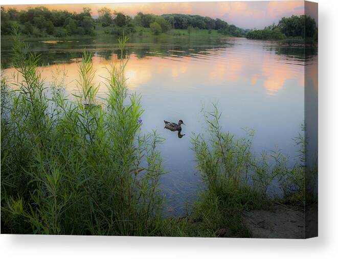 Lake Canvas Print featuring the photograph Peaceful Lake by Tracey Rees