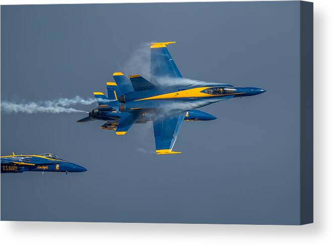 Blue Angels Canvas Print featuring the photograph Peeling Off by Thomas Kaestner
