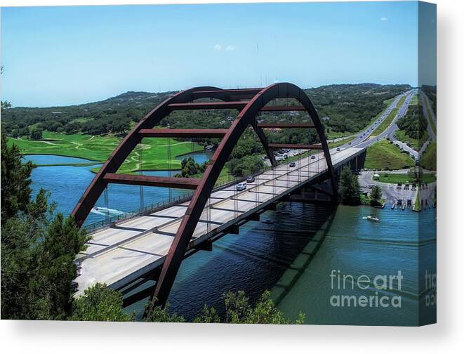 360 Bridge Canvas Print featuring the photograph PennyBacker Bridge Austin Texas by Luther Fine Art