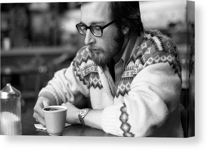 Providence Canvas Print featuring the photograph Pensive Brown Student, Louis Restaurant, 1976 by Jeremy Butler