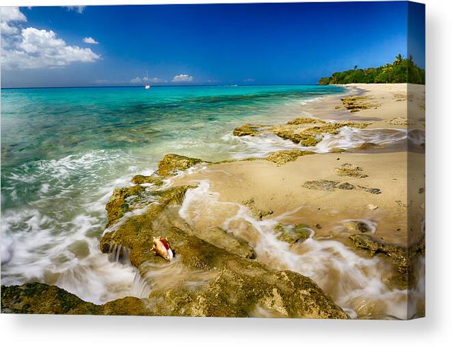 Pristine Canvas Print featuring the photograph Perfect Day at the Beach by Amanda Jones