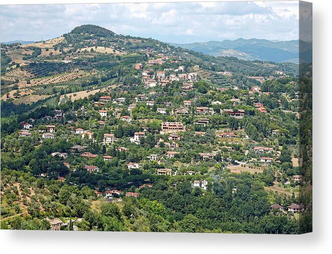Landscape Scene Canvas Print featuring the photograph Perugia Countryside by Sally Weigand