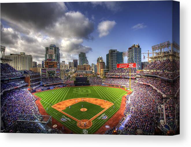 Petco Park Canvas Print featuring the photograph Petco Park Opening Day by Shawn Everhart