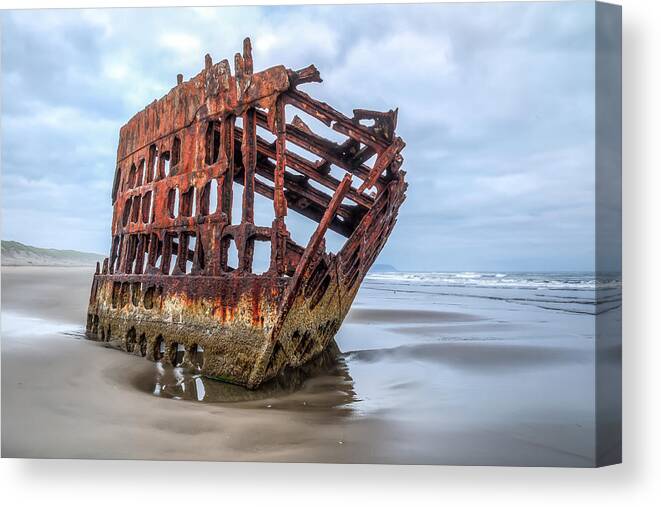 Peter Iredale Canvas Print featuring the photograph Peter Iredale 0030 by Kristina Rinell