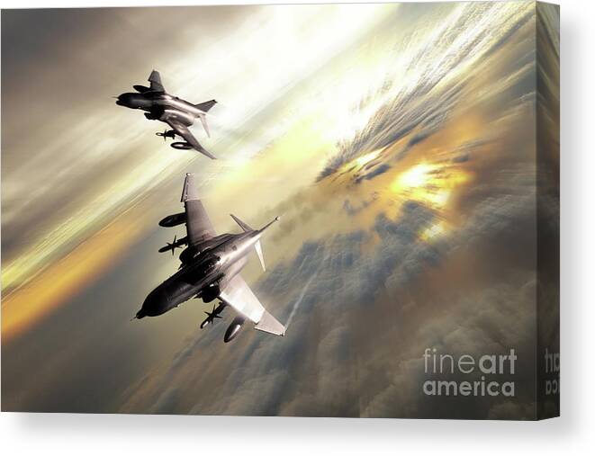 F-4 Phantom Canvas Print featuring the digital art Phantom Stalkers by Airpower Art