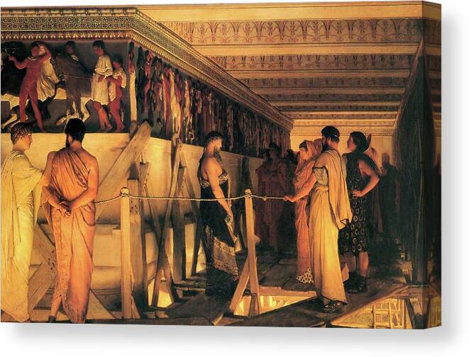 Phidias Canvas Print featuring the painting Phidias Shows Friends the Parthenon Frieze by Lawrence Alma Tadema