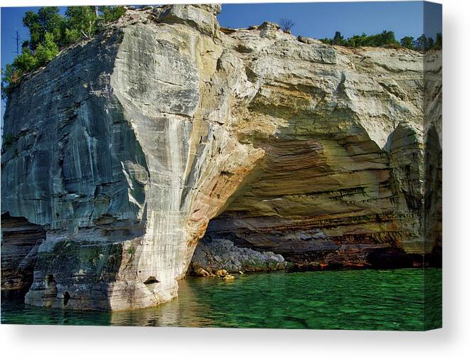 Pictured Rocks Canvas Print featuring the photograph Pictured Rocks National Lakeshore Upper Peninsula Michigan 10 by Thomas Woolworth