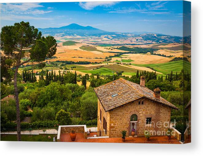 Europe Canvas Print featuring the photograph Pienza Landscape by Inge Johnsson