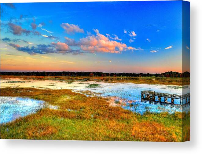 Florida Canvas Print featuring the photograph Pier at Sunset by Richard Zentner