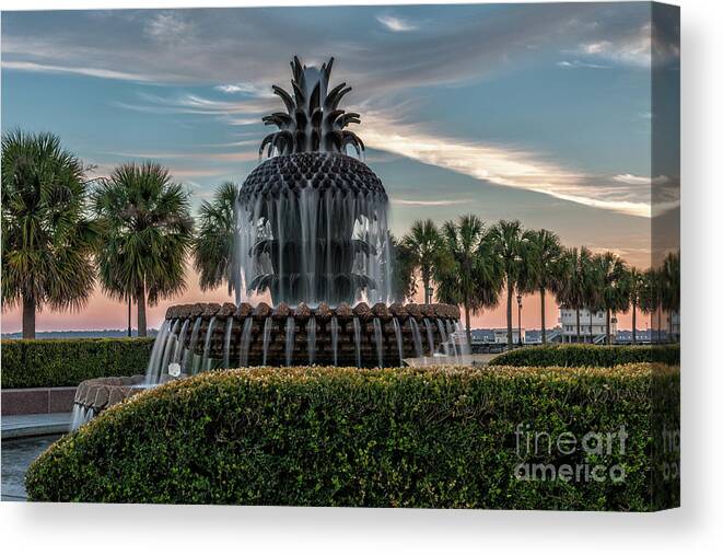 Pineapple Fountain Canvas Print featuring the photograph Pineapple Suprise by Dale Powell