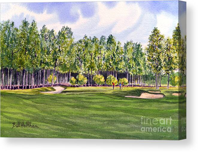 Golf Canvas Print featuring the painting Pinehurst Golf Course 17TH Hole by Bill Holkham