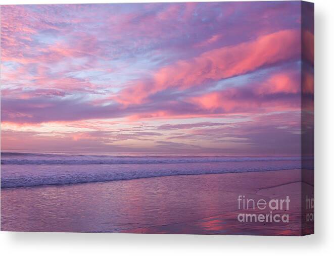 Sunset Canvas Print featuring the photograph Pink and Lavender Sunset by Ana V Ramirez