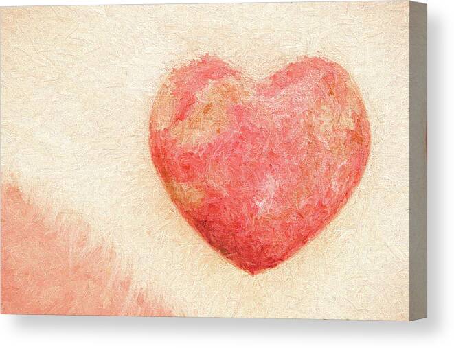 Pink Canvas Print featuring the photograph Pink Heart Soft and Painterly by Carol Leigh