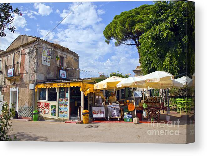 Pizza Canvas Print featuring the photograph Pizzeria by Madeline Ellis