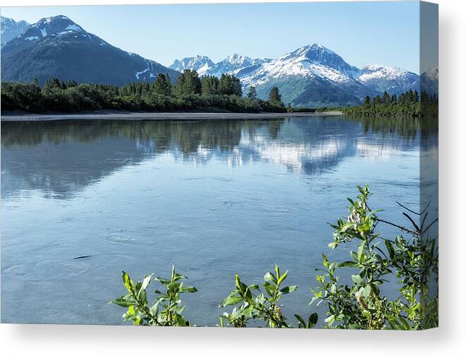 Placer River Canvas Print featuring the photograph Placer River at the Bend in Turnagain Arm, No. 1 by Belinda Greb