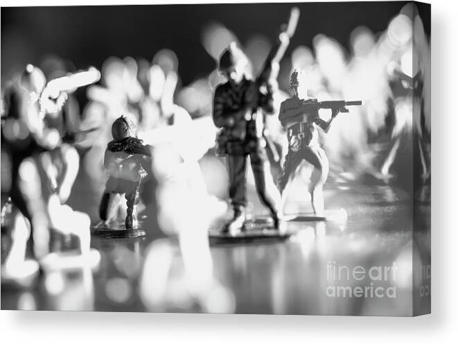 Toy Canvas Print featuring the photograph Plastic army men 2 by Micah May
