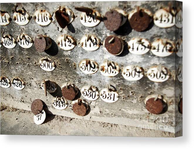 Abandoned Canvas Print featuring the photograph Plates with Numbers by Carlos Caetano