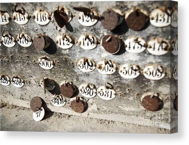 Abandoned Canvas Print featuring the photograph Plates with Numbers II by Carlos Caetano