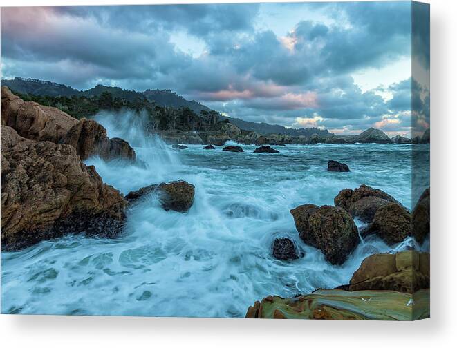 Landscape Canvas Print featuring the photograph Point Lobos Coastline by Jonathan Nguyen