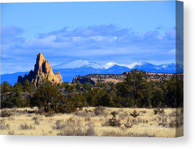 Southwest Landscape Canvas Print featuring the photograph Point with a view by Robert WK Clark