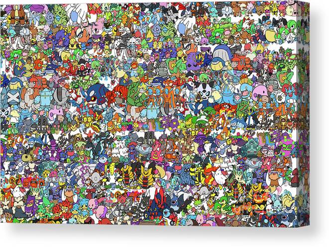  Canvas Print featuring the digital art Pokemon by Mark Ashkenazi