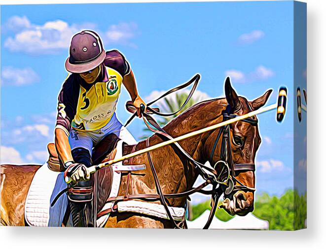Alicegipsonphotographs Canvas Print featuring the photograph Polo Swing by Alice Gipson
