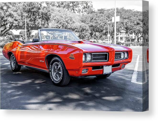 Pontaic Canvas Print featuring the photograph Pontiac G T O Judge Convertible by Gene Parks