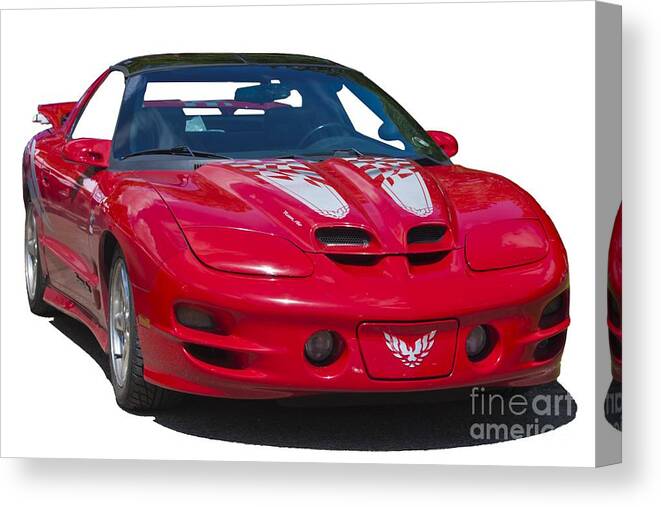 T-shirt Canvas Print featuring the photograph Pontiac Trans Am on Transparent background by Terri Waters