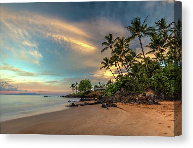 Poolenalena Beach Canvas Print featuring the photograph Po'olenalena Beach Sunrise by Pierre Leclerc Photography