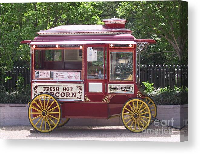 Popcorn Canvas Print featuring the photograph Popcorn Wagon by Thomas Marchessault