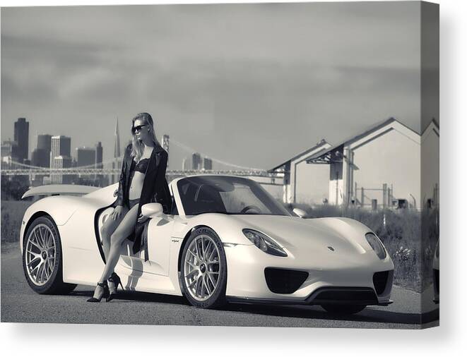 Kim Canvas Print featuring the photograph #Porsche #918Spyder and #Kim by ItzKirb Photography