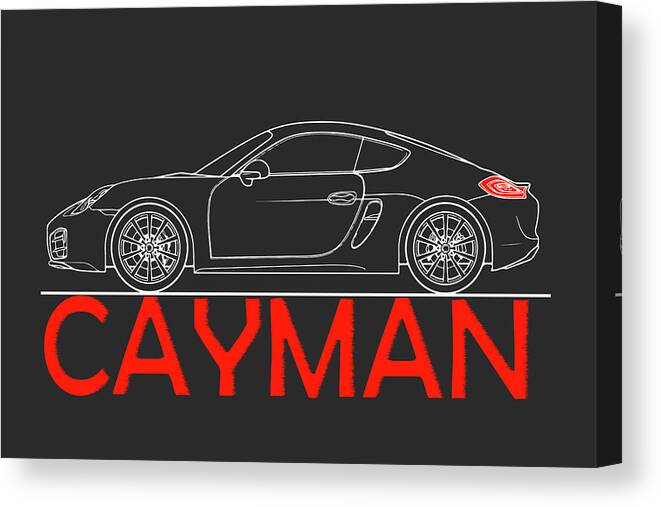 Porsche Cayman Phone Case Canvas Print featuring the photograph Cayman Blueprint by Mark Rogan