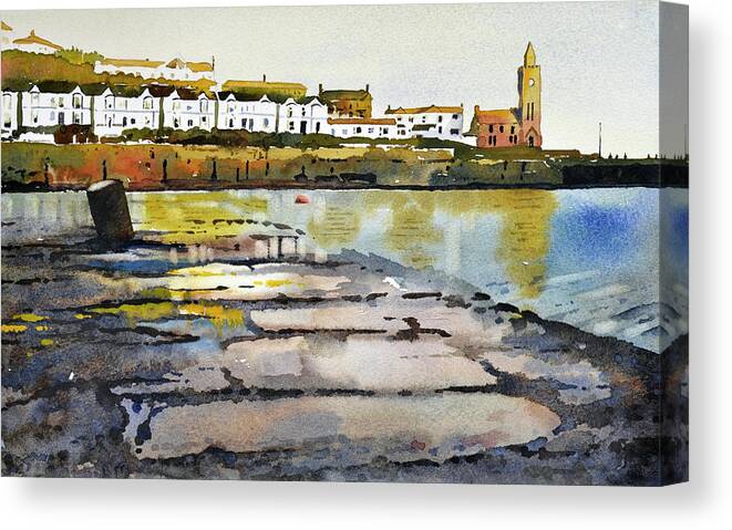 Porthleven Canvas Print featuring the painting Porthleven by Paul Dene Marlor