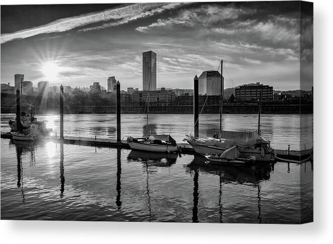Oregon Canvas Print featuring the photograph Portland Waterfront by Steven Clark