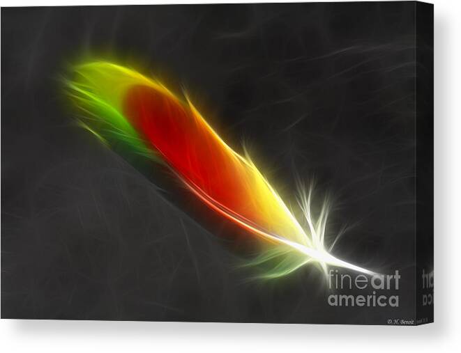 Feather Canvas Print featuring the photograph Portrait Of A Feather by Deborah Benoit