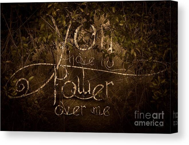 Typography Canvas Print featuring the digital art Power Struggle by Laurie Hasan