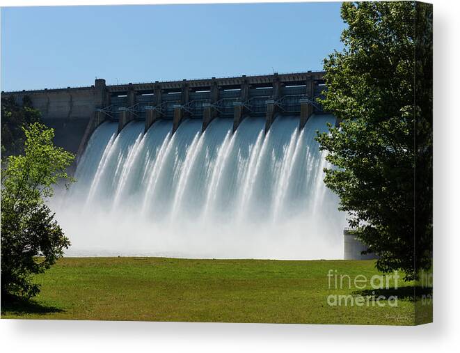 Branson Canvas Print featuring the photograph Powerful Table Rock Dam by Jennifer White