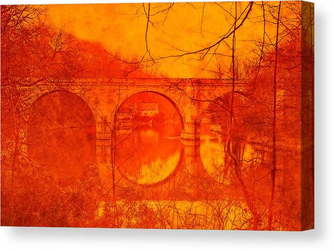 Prebends Bridge Canvas Print featuring the photograph Prebends Bridge Durham City by Nigel Fletcher-Jones