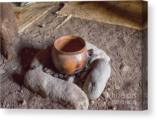 Ancient Canvas Print featuring the photograph Prehistoric cooking by Patricia Hofmeester