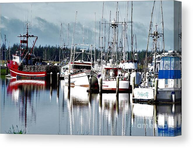 Boats Canvas Print featuring the photograph Pretty in red white and blue by Merle Grenz