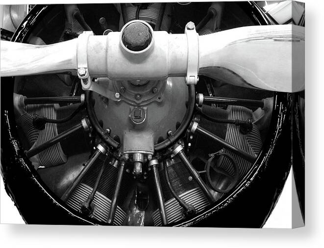 Plane Canvas Print featuring the photograph Pro and Cowl bw #50 by Raymond Magnani